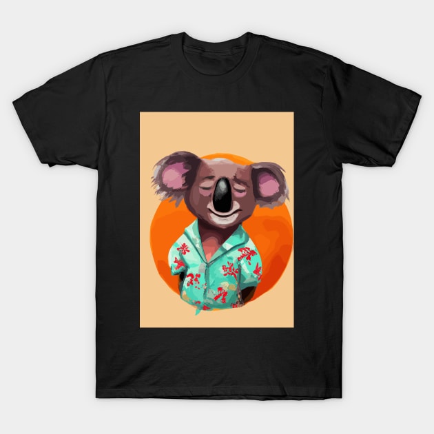 Koala with Hawaii Shirt T-Shirt by maxcode